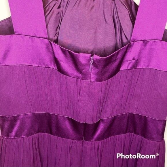 Maggy London Fuchsia Silk Halter Dress Size 4 - Picture 4 of 5